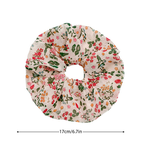 Chouchous pour cheveux en mousseline à imprimé floral style coréen, grande taille, haute élasticité, doux, pour femmes - Product Image 2