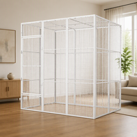 Cage et volière modulaires rectangulaires robustes à structure tissée serrée sans fermeture pour perroquets et oiseaux, abri extérieur pour animaux de compagnie