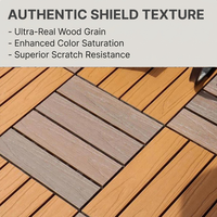 Dalles WPC Co-extrudées 2ème Génération 30x60/30x90cm avec Couvercle de Protection Étanche Écologique pour Extérieur, Revêtement de Sol Emboîtable de Luxe