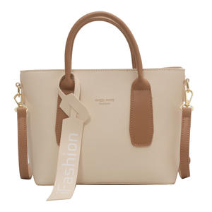 Borsa a forma di cuscino a tracolla di colore puro da donna di grande capacità con cerniera borsa in pelle portatile - Product Image 3