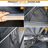 Tente de toit rigide en aluminium triangulaire - Hauteur pliée 18 cm, hauteur dépliée 150 cm, étanche, pour Overlanding SUV OEM