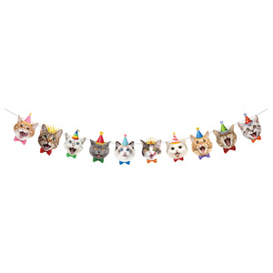 Décorations de fête d'anniversaire pour chat de compagnie, bannières animales de dessin animé, lettres dorées, thème d'anniversaire intérieur - Product Image 4