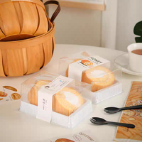 Boîte d'emballage en plastique transparente en PET de 1 mm d'épaisseur à double grain pour gâteau roulé, à usage unique