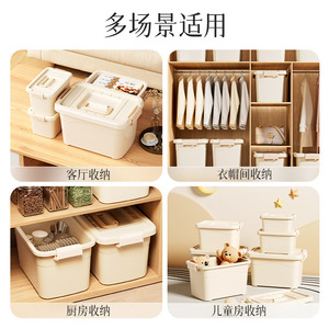 Clothing Organizer Plastic Storage Box Rectangle Covered Thickened Desktop Large Capacity Living Room Use - Product Image 4