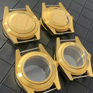 Boîtier de montre en or et diamant de 39mm pour mouvement NH35 NH36 Partie modifiée Verre saphir Acier inoxydable Boîtier mécanique pour hommes - Product Image 3