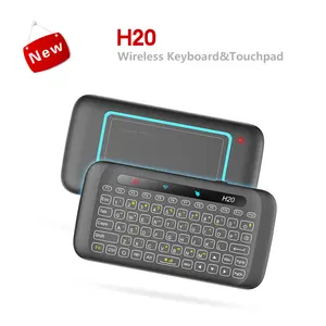 QUNSHITECH Nga, tiếng Anh H20 Đầy Đủ Touchpad Backlit Bàn Phím Mini Với 2.4G Không Dây IR Điều Khiển Từ Xa Cho TV Thông Minh Android Hộp