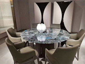 Labrador màu xanh <span class=keywords><strong>Granite</strong></span> đồ nội thất nhà hiện đại cho ăn uống và Bàn cà phê đánh bóng bề mặt kết thúc cho biệt thự - Product Image 5