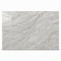 Dalle en pierre frittée 1600x3200mm polie gris clair avec veines dorées pour mur d'accentuation et sol de villa de luxe