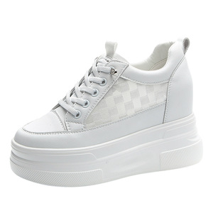 Zapatos de Mujer a la Moda, Zapatos Blancos con Plataforma y Suela Gruesa, Zapatos Casuales de Mujer con Banda Elástica - Product Image 1