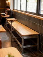 Meubles de restaurant, café, école, banquette longue en profilé aluminium Ocean Board, armoire de rangement, table et chaise pour salon de thé