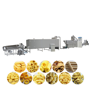 Hot bán Snack thực phẩm căng phồng Ngô bóng máy móc chế biến lúa mì có hương vị gà cốm dây chuyền sản xuất đôi vít đùn - Product Image 1