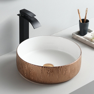 อ่างน้ำสำหรับใช้ในครัวเรือนทรงรีแบบนอร์ดิกสไตล์หรูหราอ่างล้างหน้าเซรามิกเคาน์เตอร์โรงแรมแบบเรียบง่าย - Product Image 3