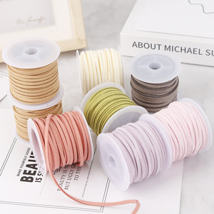 Nine-Colored Ribbon Double-Sided Suede <b>Cord</b> 3mm <b>Braided</b> DIY Jewelry Pendant Bracelet Necklace <b>Cord</b> Polyester Material - Product Image 3