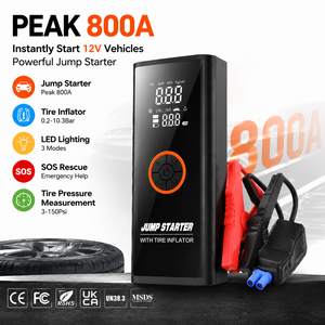 14.8V Portable Jump Starter Tire Inflator <b>Car</b> Battery Booster 150PSI Air Compressor LED Light SOS Power Bank OEM ODM Factory Pro - Product Image 1