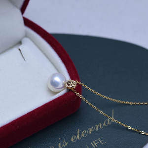 Wholesale 9-10mm Freshwater Round <b>Pearl</b> Pendant <b>Necklace</b> Strong Light Delicate S925 <b>Silver</b> with Openable Feature - Product Image 3