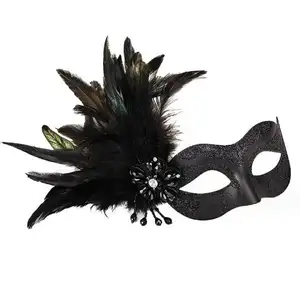 Dyed Birthday Feather Masquerade Party Masks With Feather Party Mardi Gras Chicken Feather Masks For Halloween.decoration