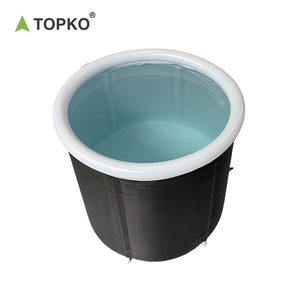 TOPKO Prix de gros Bac à glace gonflable 75*75cm pour sport portable Thérapie noire Bain de glace plongeant froid avec couvercle isolant supérieur - Product Image 5