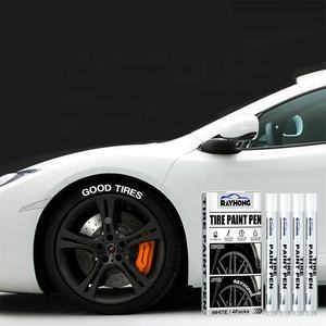 Rayhong <span class=keywords><strong>ปากกา</strong></span>ระบายสียาง<span class=keywords><strong>รถ</strong></span>ยนต์<span class=keywords><strong>รถ</strong></span>จักรยานยนต์4ชิ้น<span class=keywords><strong>ปากกา</strong></span>ระบายสีบนกระจกกราฟฟิตี้ศิลปะลายเซ็นปากกาทำเครื่องหมายสีขาวยาง - Product Image 1