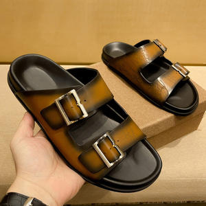 Tongs de tatouage de haute qualité antidérapantes en cuir de vachette d'été pour hommes 2025 nouvelles pantoufles - Product Image 1