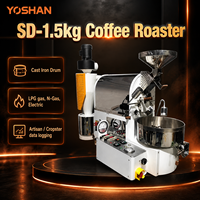 Máquina Tostadora de Granos de Café Yoshan Artisan con Software de Soporte, Pequeña, de 500g, 1.5kg, 2.5kg, 3.5kg, para Cafetería