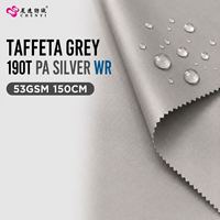 Tissu 100% POLYESTER TAFFETA 190T PU Argenté Imperméable 55GSM à 58GSM 170CM Idéal pour Parapluie et Tente