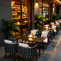 Canapés et tables de bar en cuir minimalistes modernes pour restaurants, bistrots, cafés, terrasses et ensembles de sièges extérieurs