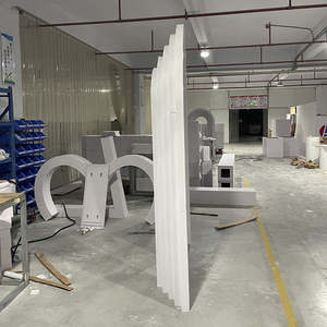 Moderne Aangepaste Pvc Acryl Roze Witte Rimpel Boog Baby Shower Verjaardagsfeestje Achtergrond Podium Voor Bruiloft Evenement Decoraties - Product Image 3