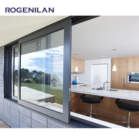 Rogenilan Custom Slide Vitre Home Windows Janelas Sunroom Ventana de vidrio deslizante de aluminio con Moustiquaire