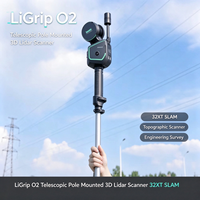LiGrip O2 SLAM, Pemindai Lidar 3D yang Dipasang di Tiang Teleskopik, Peralatan Survei 32XT untuk Kota, Survei Medan