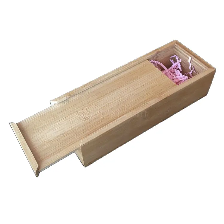 Под любую индивидуальную тематику оптовая торговля красное вино Подарочная коробка для хранения бамбуковый деревянный ящик коробка с крышкой скольжения