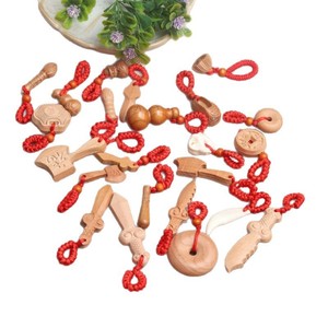 Broches en bois de pêche avec cordon rouge, mini-broches DIY, accessoires pour bébés, cadeau, décoration intérieure, bijoux pour enfants, origine Shandong - Product Image 5