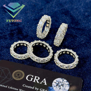 Bague populaire en moissanite Ice Out, bijoux hip-hop, bague en argent sterling 925 pour hommes, bague cubaine en diamant moissanite VVS - Product Image 2