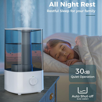 Humidificateur d'air à ultrasons à commande par bouton, réservoir d'eau de 4 L, brume fraîche, OEM