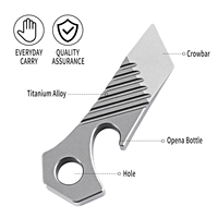 TGZUO Outil multifonction EDC en alliage de titane de qualité supérieure, usiné CNC, barre de levier portable, ouvre-bouteille, outil porte-clés léger pour l'extérieur