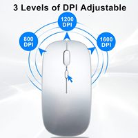 Ratón Inalámbrico de Fábrica, 2.4G Bluetooth, Recargable, Silencioso, Compacto, Óptico, 1000/1600 DPI, Receptor USB para Portátil