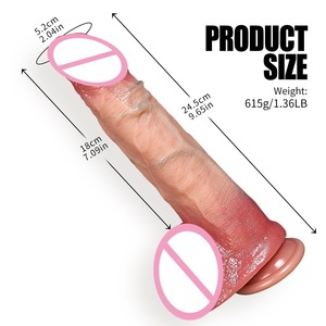 Adult Electric Penis Big Stud Soft Flesh Realistic Phallus Female Masturbation Toy <b>Vibration</b> Heating Wireless Control Waterproof - Product Image 4
