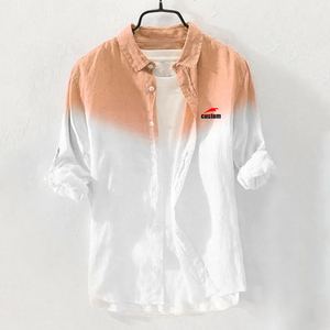 <span class=keywords><strong>Camicia</strong></span> da <span class=keywords><strong>uomo</strong></span> personalizzata in cotone biologico certificato, con stampa cinese, tinta a gradiente, bottoni, maniche lunghe, stile High Street, per l'autunno - Product Image 6