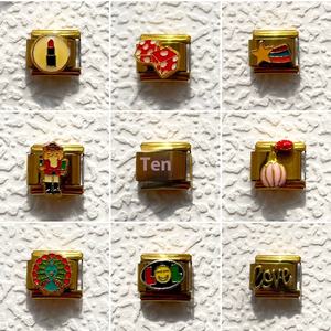 Nouvelle série de bracelets modulaires style italien, base dorée, design dés, avec chaîne d'assemblage personnalisable, accessoire de mode - Product Image 2