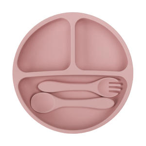 Assiettes à dîner pour enfants en silicone de qualité alimentaire avec ventouses assiettes divisées en gel de silice bols d'aliments complémentaires pour bébés - Product Image 3