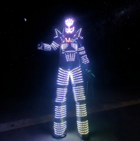 Costume de danse LED robot sur échasses avec commandes par téléphone portable, vêtements lumineux et accessoires de danse pour club, Halloween, cosplay