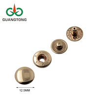 Aksesoris Tas Kancing Tekan Logam Warna Emas Muda 12.5mm untuk Pakaian Kulit Tas Tangan