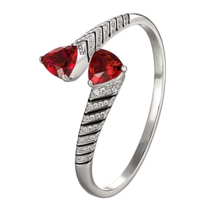 High End Jewelry Eco-friendly Triangular Cut Copper 12*12mm Multicolor Zircon Fashion <b>Cuff</b> <b>Bracelets</b> for Trendy Daily Wear - Product Image 1