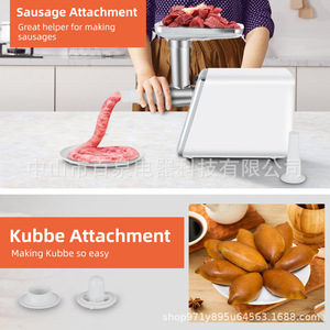Picadora de Carne Eléctrica con Accesorios para Embutir Salchichas y Hacer Kubbe - Product Image 1