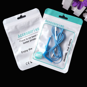 Custom OPP Plastic Self-Adhesive Poly Packing <strong>Bag</strong> <strong>Earphone</strong> Accessories Storage Zipper <strong>Bag</strong> for Usb Date Cables - Product Image 1
