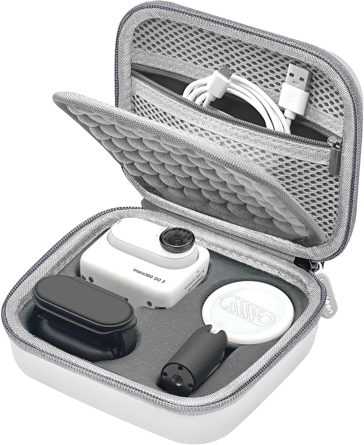 حقيبة كاميرا حركة متعددة الأغراض مصنوعة من مادة EVA مقاومة للماء تستخدم كعلبة للتخزين في ثلاث حقائب للتعبئة من Insta360 Go