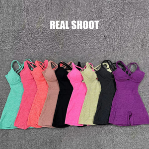 Personnalisé Ropa Deportiva Mujer une pièce barboteuse Sport entraînement Yoga combishorts et body solide Sexy Slim Fit combinaison pour les femmes 2023 - Product Image 5