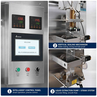 Volledig automatische zijdelingse verzegelingsmachine voor vloeibare sachets met PLC-systeem voor het verpakken van sap, melk, ketchup, kokoswater, ijsvloeistof en andere vloeibare producten.