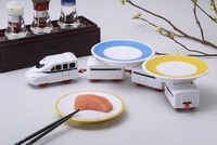 Assiette à sushi ronde en mélamine de style japonais, avec logo personnalisé, résistante aux lave-vaisselle, incassable, pour restaurant