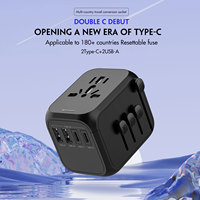 Adaptateur de Voyage Universel à Charge Rapide avec 2 Ports USB pour Ordinateur Portable Compatible US/EU/AU/UK