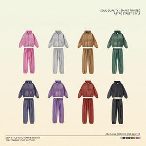 Áo hoodie nam vintage chất liệu cotton dày, giặt acid, có khóa kéo, in nổi 3D, bộ áo hoodie có khóa kéo - Product Image 3